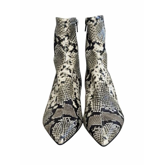 EDIT Ankle Booties Snake Print Size 6 Pointed Toe Kitten Heel NEW - Picture 3 of 7